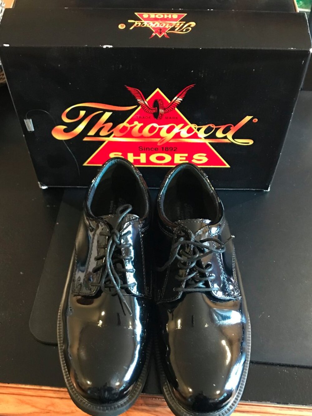 THOROGOOD ACADEMY BLACK PATENT LEATHER OXFORD 831-6031 POLICE, LAW ENFORCEMENT